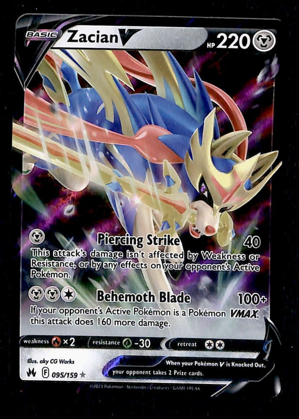 Zacian V Ultra Rare Crown Zenith 095/159, NM Pokemon Card