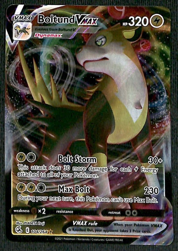 Boltund Vmax Fusion Strikes 104/264, NM Pokemon Card