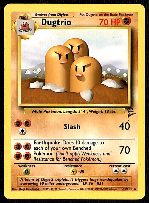 Dugtrio Base Set 2 EX, 23/130 Pokemon Card