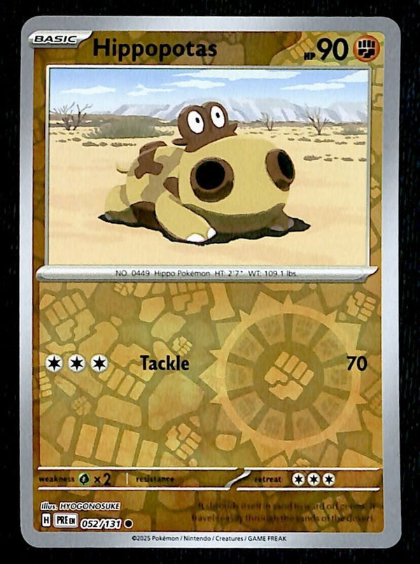 Hippopotas Reverse Holo Prismatic Evoloutions 052/131, NM Pokemon Card Hippopotas Reverse Holo Prismatic Evoloutions 052/131, NM Pokemon Card