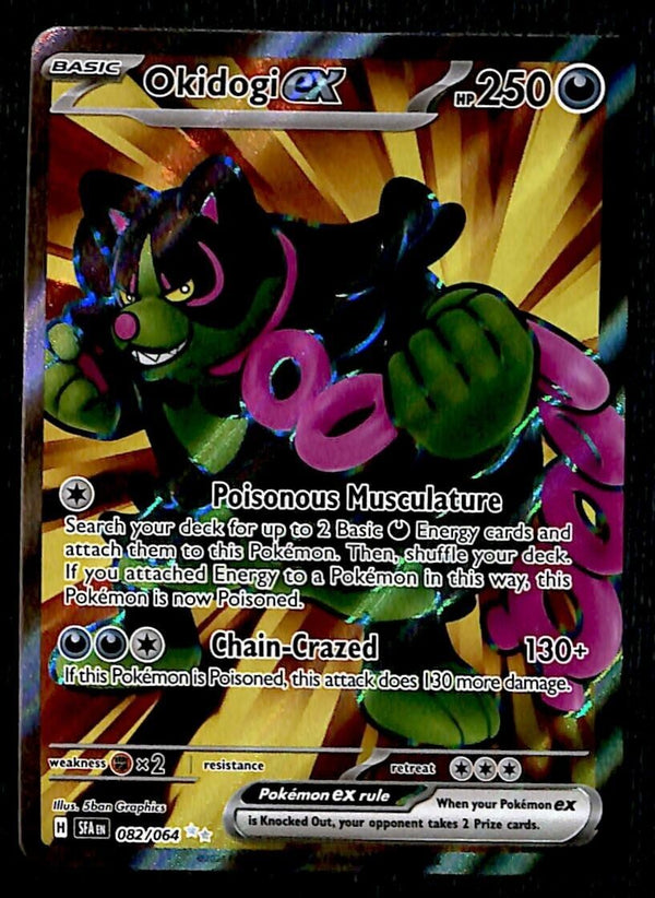 Okidogi EX Full Art Shrouded Fable 082/064, NM Pokemon Card Okidogi EX Full Art Shrouded Fable 082/064, NM Pokemon Card
