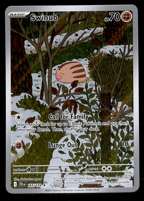 swinub illustration Rare Journey Together 165/159, NM Pokemon Card