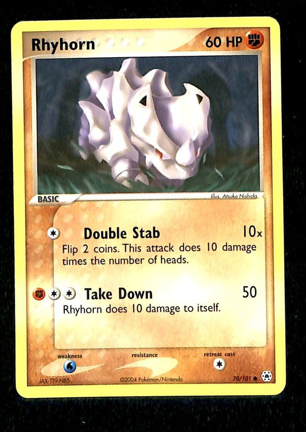 Rhyhorn Hidden Legends NM, 70/101 Pokemon Card Rhyhorn Hidden Legends NM, 70/101 Pokemon Card