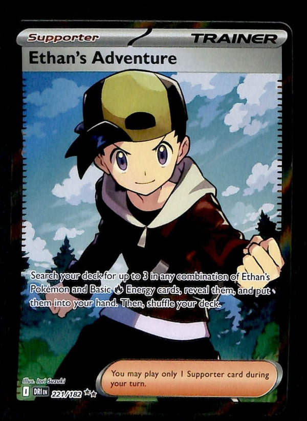 Ethan's Adventure Full Art Trainer Destined Rivals 221/182, NM PokemonCard