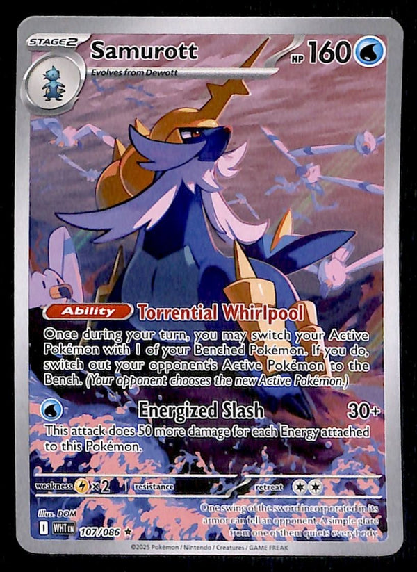 Samurott Ilustration Rare White Flare 107/086, NM Pokemon Card