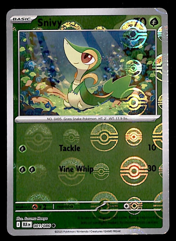 Snivy Pokeball Black Bolt 001/086, NM Pokemon Card