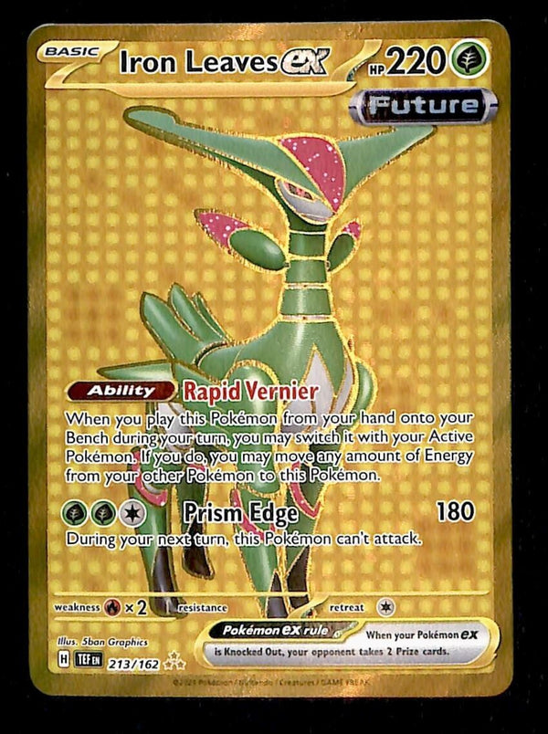 Iron Leaves EX Gold Card Temporal Forces 213/162, NM Pokemon Card Iron Leaves EX Gold Card Temporal Forces 213/162, NM Pokemon Card