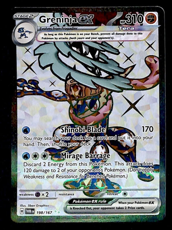 Greninja EX Ultra Rare Twilight Masquerade 198/167, NM Pokemon Card Greninja EX Ultra Rare Twilight Masquerade 198/167, NM Pokemon Card