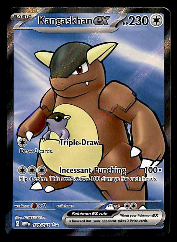 Kangaskhan ex Full Art Scarlet & Violet 151 190/165, NM Pokemon Card
