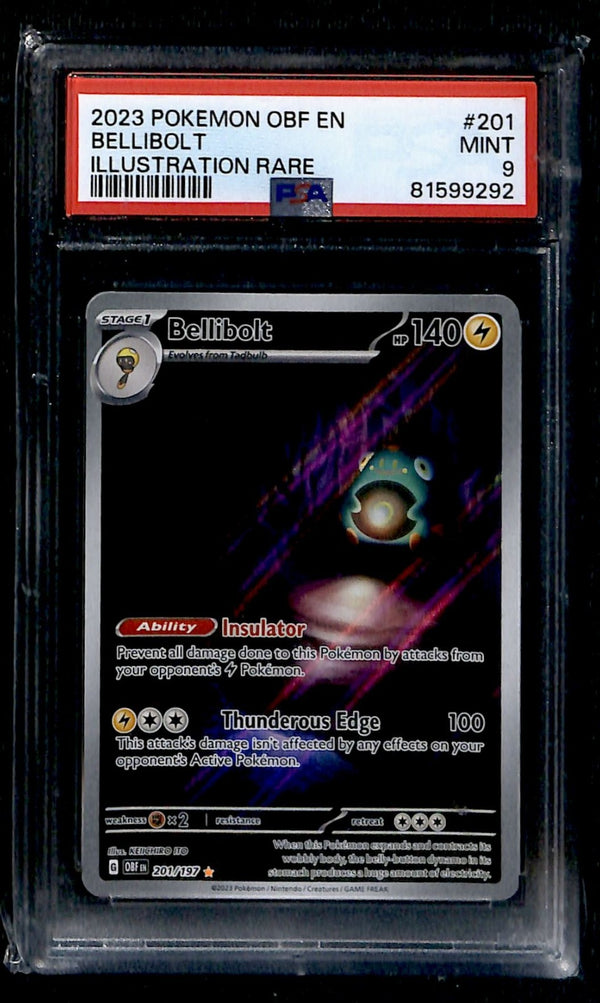 Bellibolt Illustration Rare Obsidian Flames 201/197, PSA 9 Pokemon Card