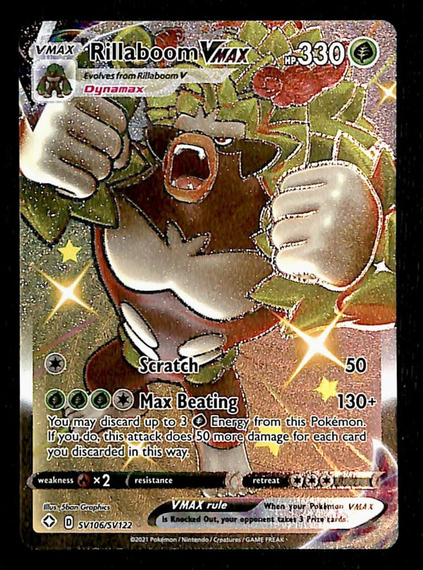 Rillaboom VMAX  Shining Fates SV106/SV122, NM Pokemon Card