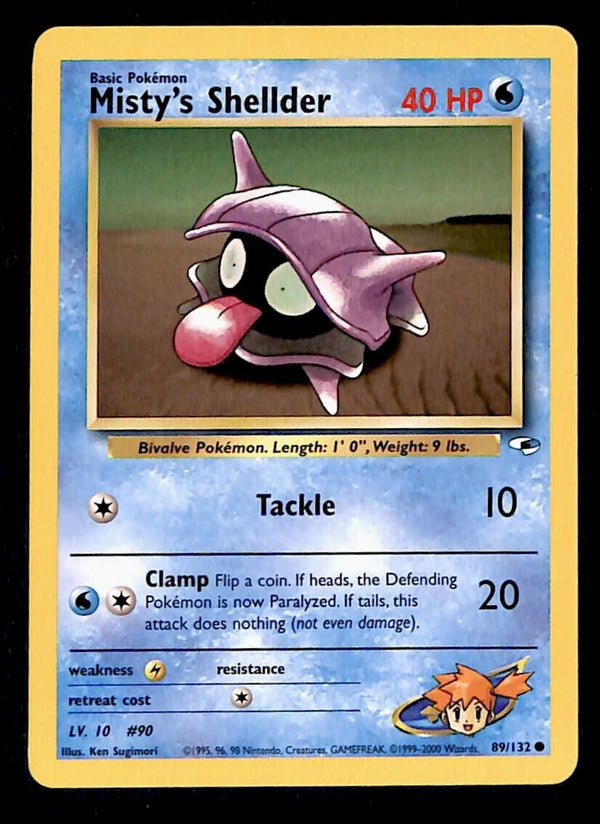 Misty's Shellder Gym Heroes EX,  89/132 Pokemon Card.