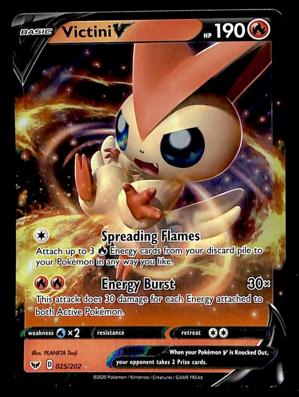 Victini V Full Art Sword & Shield 025/202, NM Pokemon Card