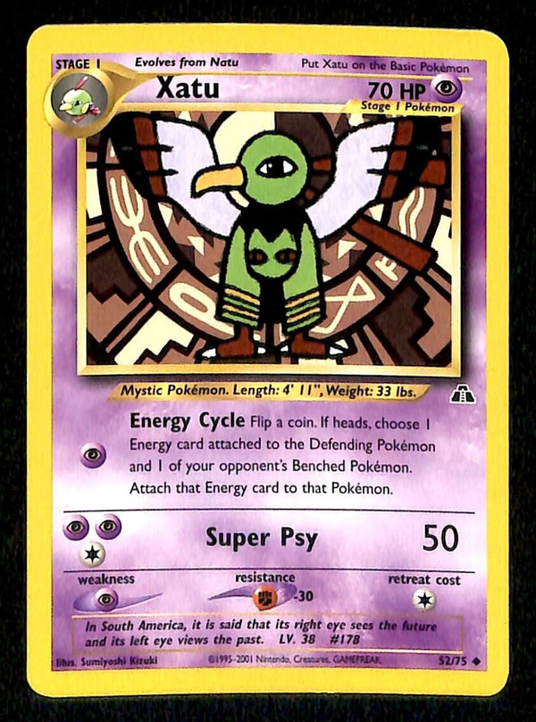 Xatu Neo Discovery NM, 52/75 Pokemon Card.