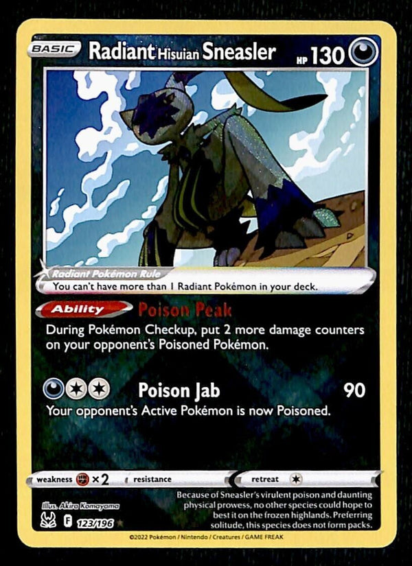 Radiant Hisuian Sneasler Lost Origin Ultra Rare 123/196, NM Pokemon Ca Radiant Hisuian Sneasler Lost Origin Ultra Rare 123/196, NM Pokemon Ca