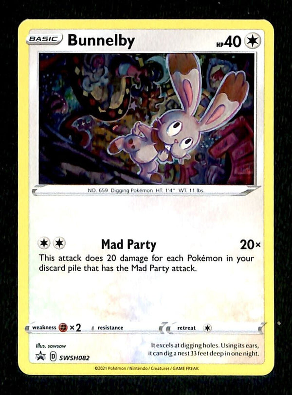 Bunnelby Holo Black Star Promo SWSH082, NM Pokemon Card