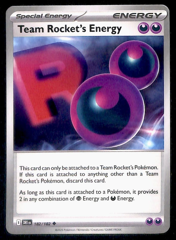 Team Rockets Energy Destined Rivals 182/182 NM Pokemon Card