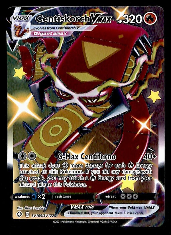 Centiskorch Vmax Ultra Rare Shining Fates SV109/072, NM Pokemon Card Centiskorch Vmax Ultra Rare Shining Fates SV109/072, NM Pokemon Card