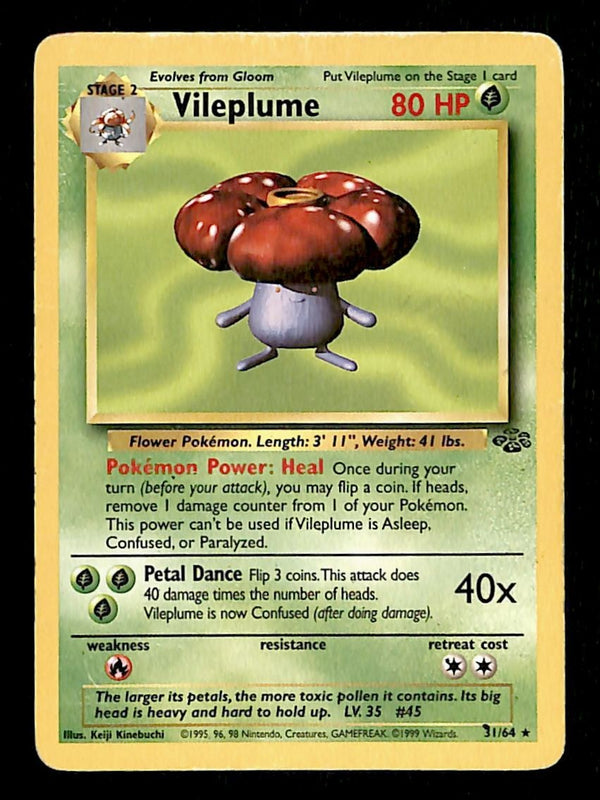 Vileplume Jungle MP, 31/64 Pokemon Card