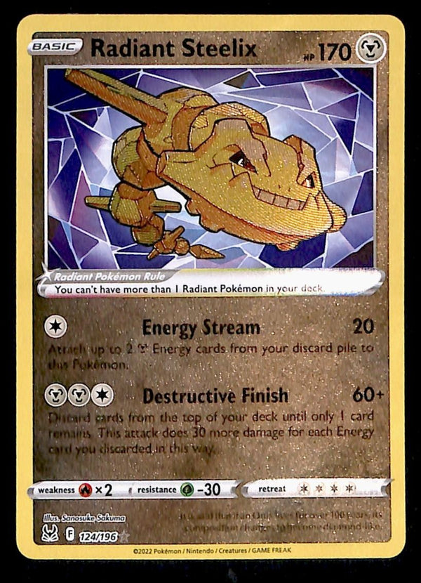 Radient Steelix Ultra Rare Lost Origin 124/196, NM Pokemon Card