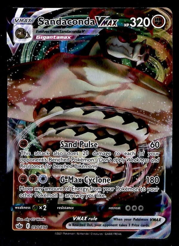Sandaconda VMAX Ultra Rare Chilling Reign 090/198, NM Pokemon Card Sandaconda VMAX Ultra Rare Chilling Reign 090/198, NM Pokemon Card