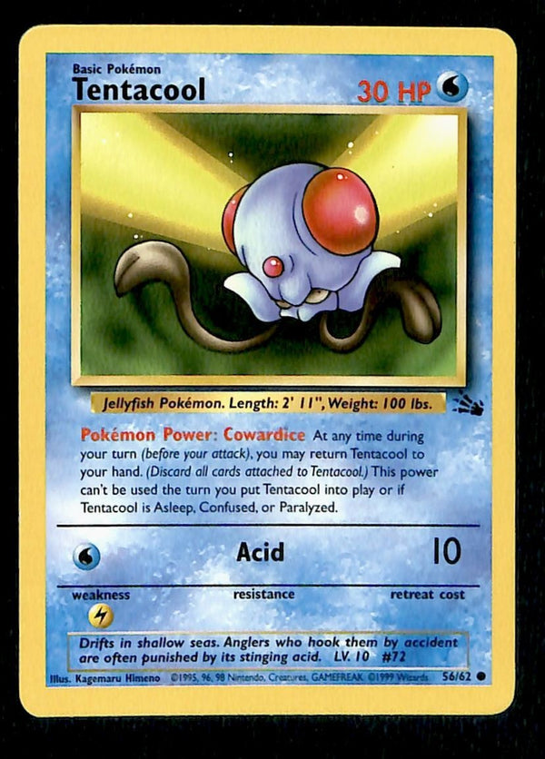 Tentacool Fossil LP, 56/62 Pokemon Card