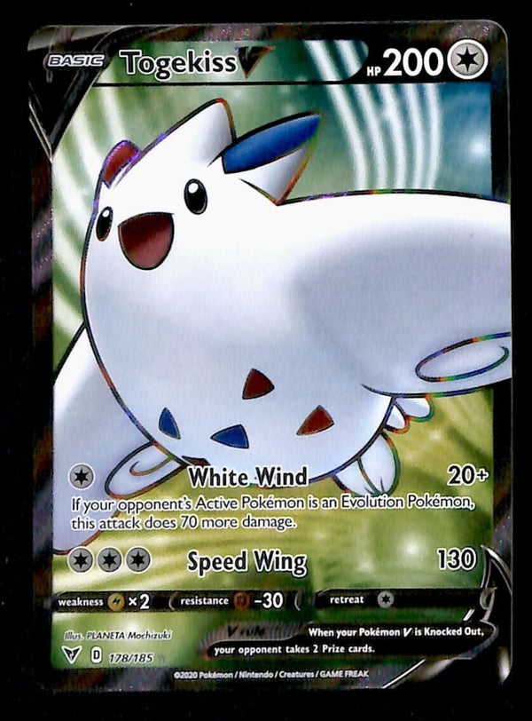 Togekiss V Full Art Ultra Rare Vivid Voltage 178/185, NM Pokemon Card Togekiss V Full Art Ultra Rare Vivid Voltage 178/185, NM Pokemon Card