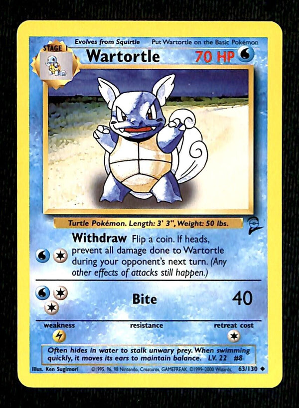 Wartortle Base Set 2 EX, 63/130 Pokemon Card