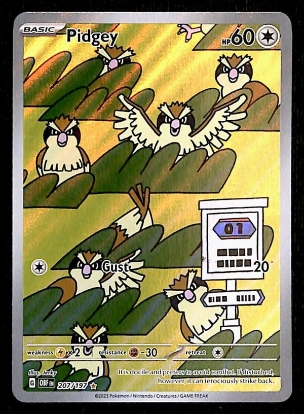 Pidgey Special illistration Rare Obsidian Flames 207/197, EX Pokemon C Pidgey Special illistration Rare Obsidian Flames 207/197, EX Pokemon C