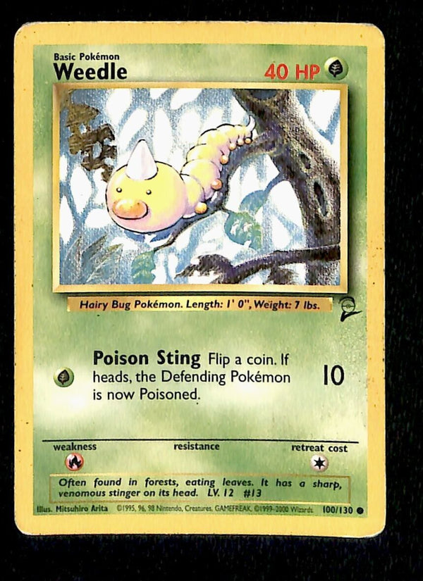 Weedle Base Set 2 VG 100/130 Pokemon Card