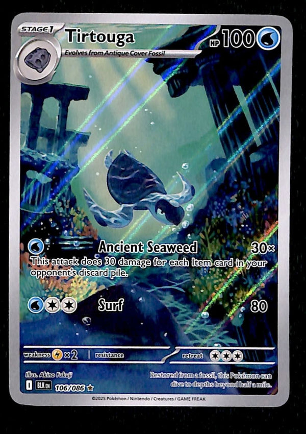 Tirtouga Illustration Rare Black Bolt 106/086, NM Pokemon Card