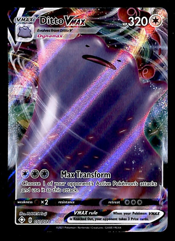 Ditto VMAX Ultra Rare Shining Fates 051/072, NM Pokemon Card Ditto VMAX Ultra Rare Shining Fates 051/072, NM Pokemon Card