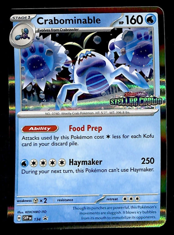 Crabominable Holo Stellar Crown Stamped Promo SVP 134, NM Pokemon Card