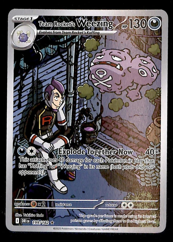 Team Rocket's Weezing Illustration Rare Destined Rivals 199/182, NM Po Team Rocket's Weezing Illustration Rare Destined Rivals 199/182, NM Po