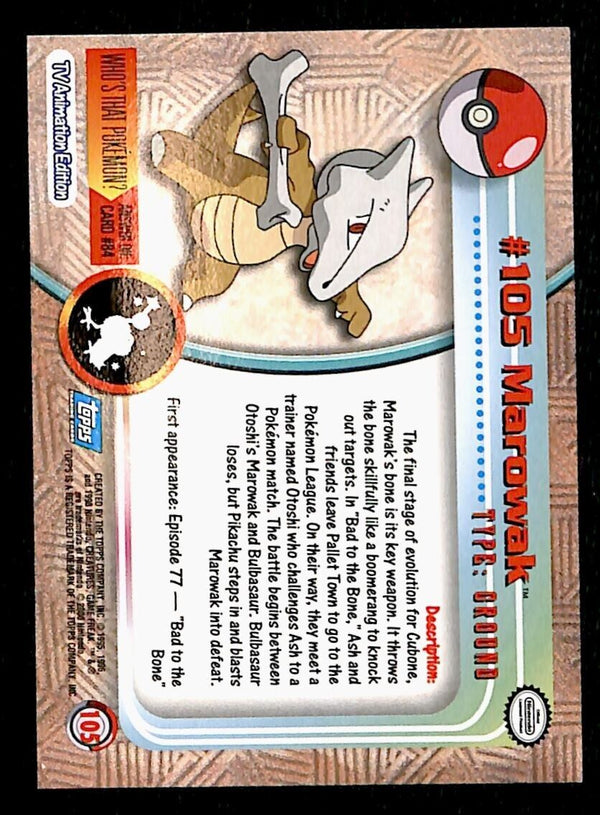 Marowak Topps Card TV Animation Edition #105 NM