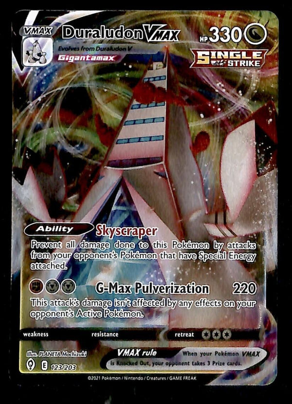 Duraludon VMax Ultra Rare Evolving Skies 123/203, NM Pokemon Card Duraludon VMax Ultra Rare Evolving Skies 123/203, NM Pokemon Card