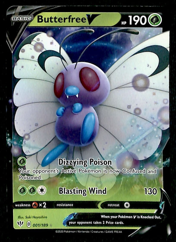 Butterfree V Ultra Rare Darkness Ablaze 001/189, NM Pokemon Card