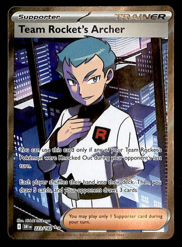 Team Rockets Archer Full Art Trainer Destined Rivals 223/182, NM PokemonCard