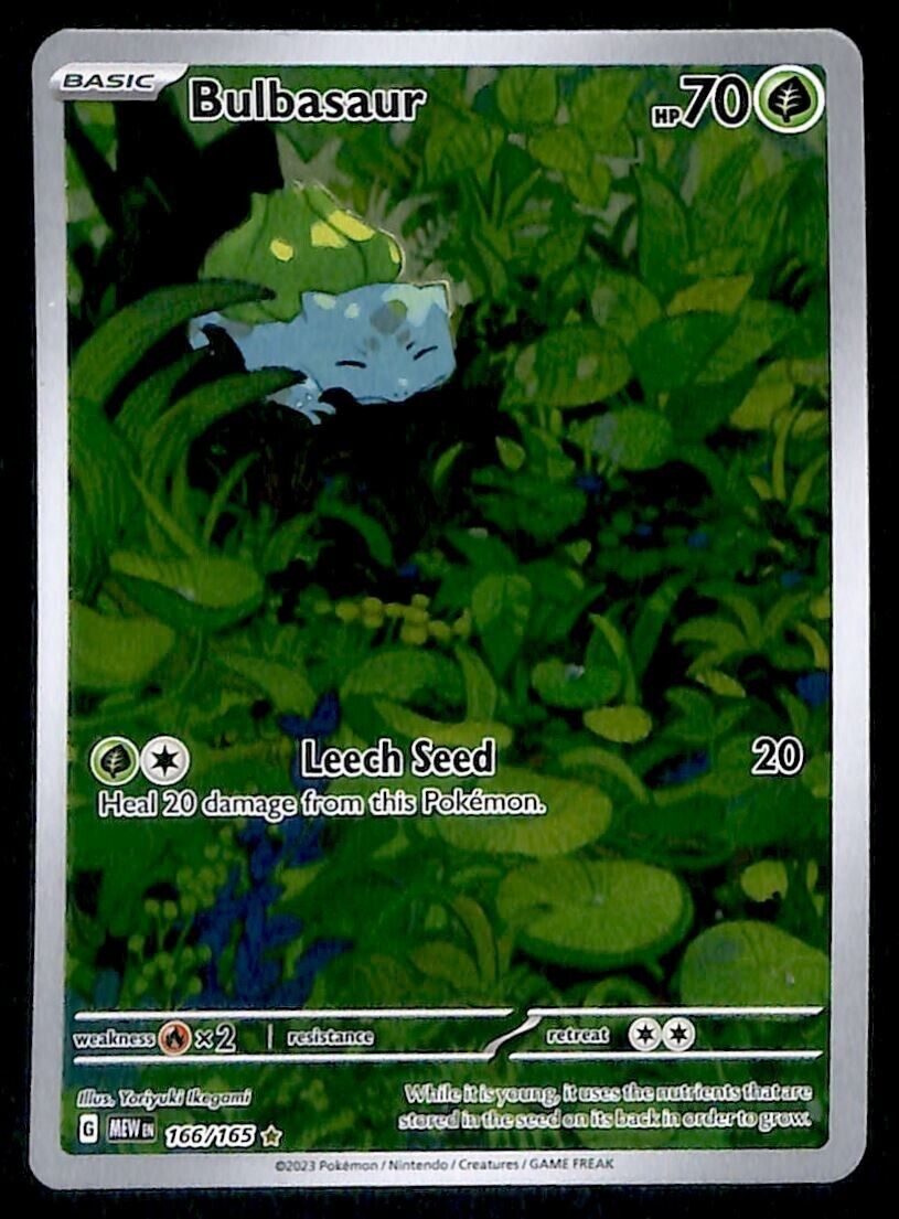 Bulbasaue Illusation Rare Scarlet & Violet 151 166/165, NM Pokemon Card