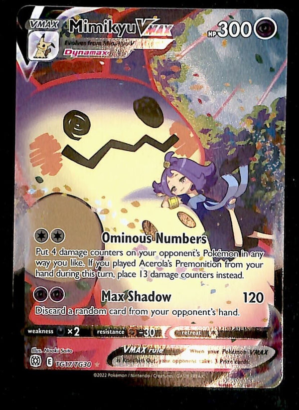 Mimikyu Vmax Trainer Gallery Full Art Brilliant Stars TG17/TG30, NM Pokemon Card