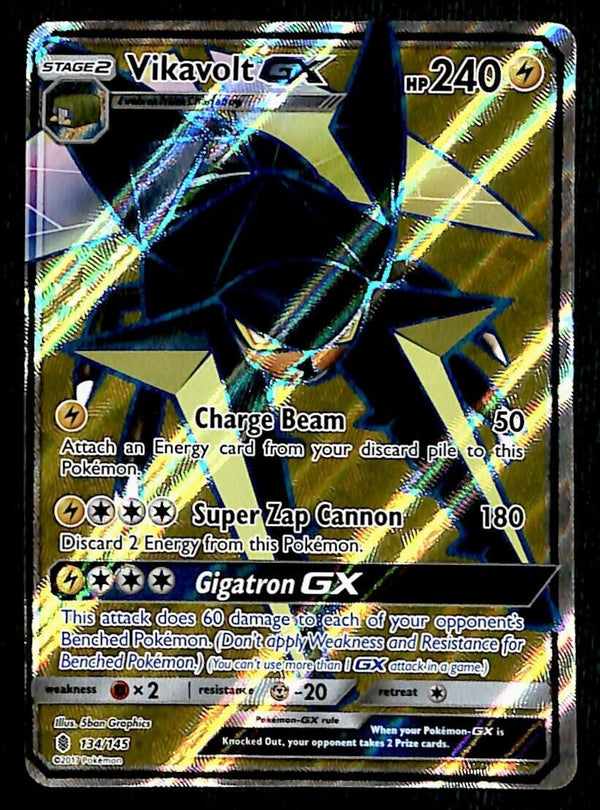 Vikavolt GX Full Art Guardians Rising 134/145, NM Pokemon Card Vikavolt GX Full Art Guardians Rising 134/145, NM Pokemon Card