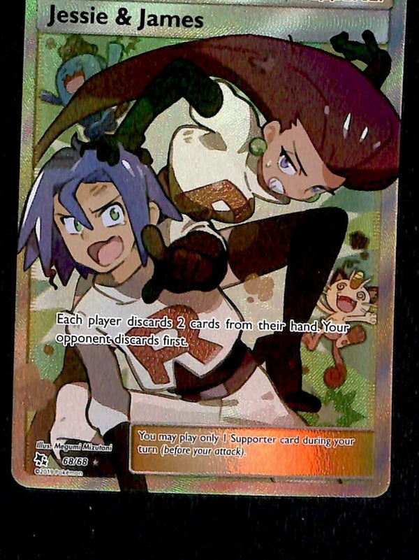 Jessie & James Full Art Ultra Rare Hidden Fates 68/68, NM Pokemon Card Jessie & James Full Art Ultra Rare Hidden Fates 68/68, NM Pokemon Card