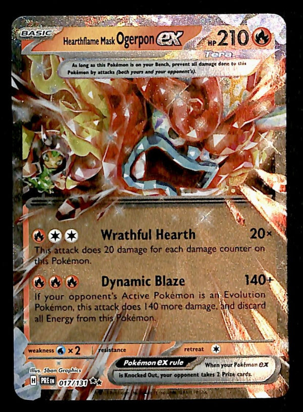 Ogerpon EX Ultra Rare Prismatic Evoloutions 017/131, NM Pokemon Card