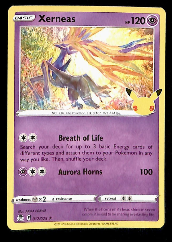 Xerneas Holo 25th Anniversary Celebrations 012/025, NM Pokemon Card
