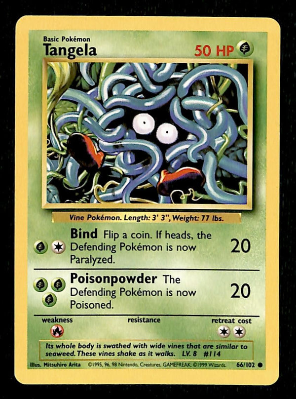Tangela Base Set 1999 Unlimited Print NM, 66/102 Pokemon Card.