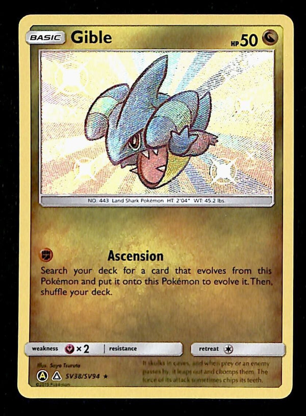 Gible Holo Shiny Vault Hidden Fates SV38/SV94, NM Pokemon Card