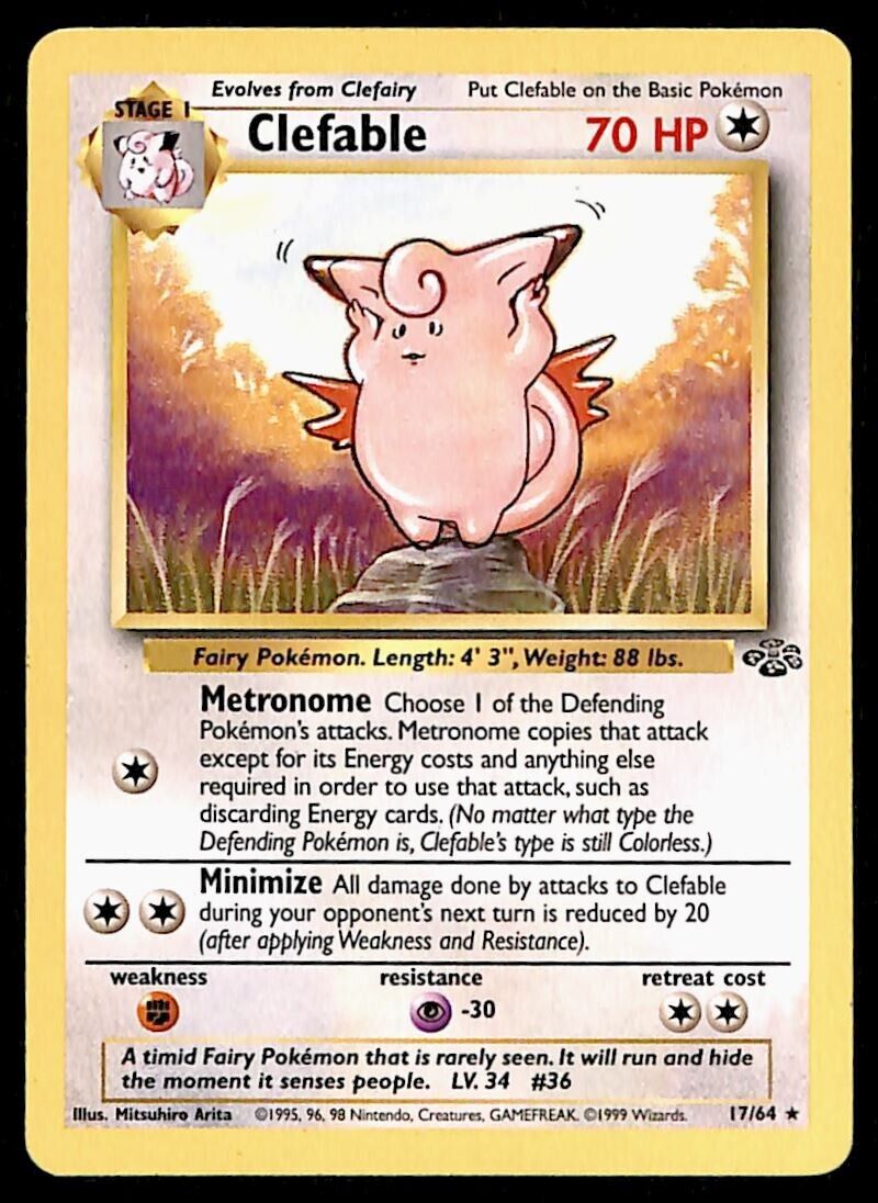 Clefable Jungle EX, 17/64 Pokemon Card