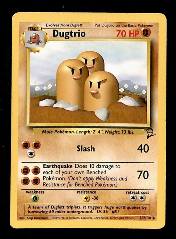 Dugtrio Base Set 2 VG, 23/130 Pokemon Card