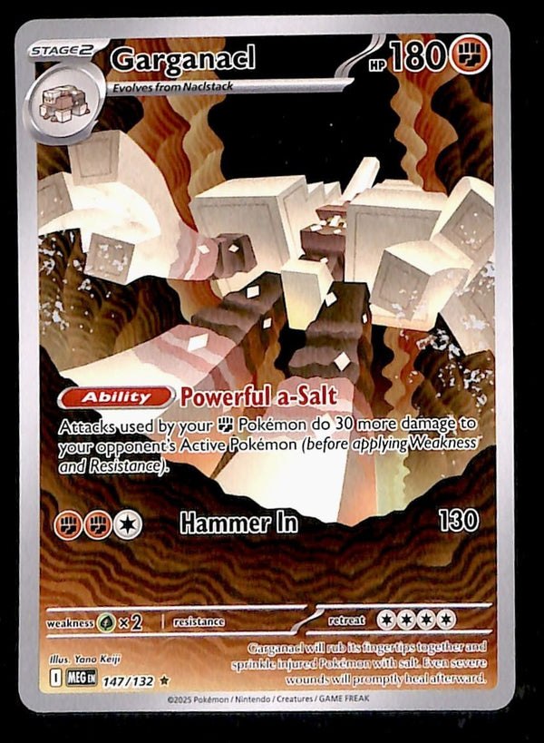 Garganacl Illustration Rare Mega Evolution MEG 147/132, NM Pokemon Card