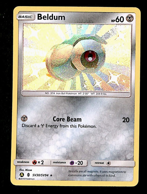 Beldum Shiny Vault Hidden Fates SV30/SV94, NM Pokemon Card